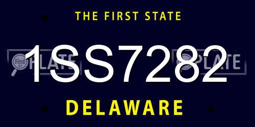 1SS7282 Delaware License Plate