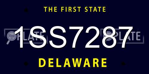 1SS7287 Delaware License Plate