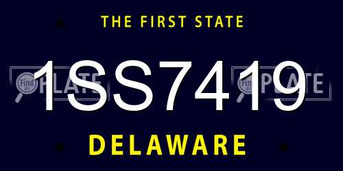 1SS7419 Delaware License Plate