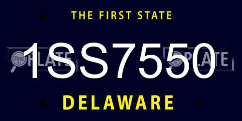 1SS7550 Delaware License Plate