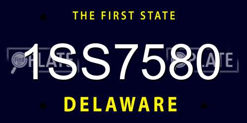 1SS7580 Delaware License Plate