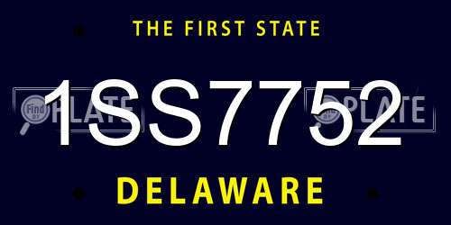 1SS7752 Delaware License Plate