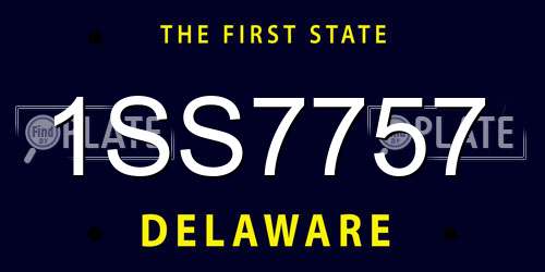 1SS7757 Delaware License Plate
