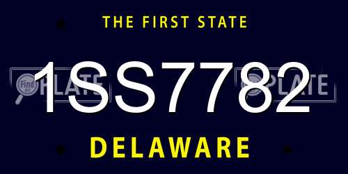 1SS7782 Delaware License Plate
