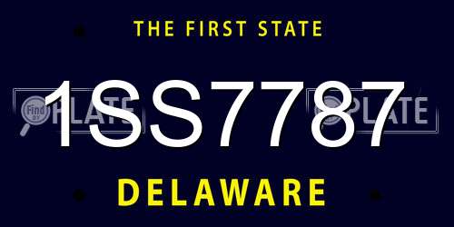1SS7787 Delaware License Plate