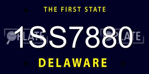 1SS7880 Delaware License Plate