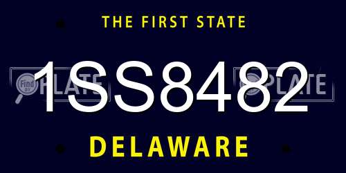 1SS8482 Delaware License Plate