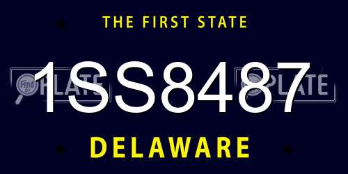 1SS8487 Delaware License Plate