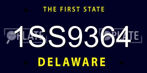 1SS9364 Delaware License Plate