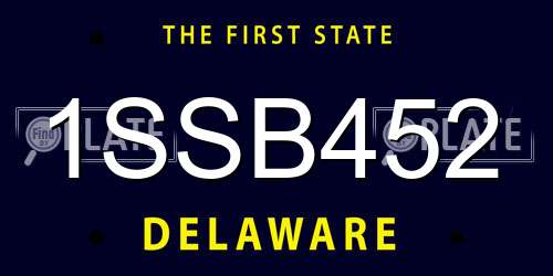 1SSB452 Delaware License Plate