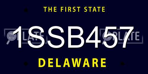 1SSB457 Delaware License Plate
