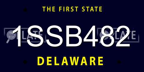 1SSB482 Delaware License Plate