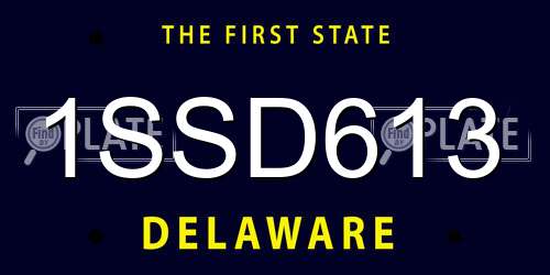 1SSD613 Delaware License Plate