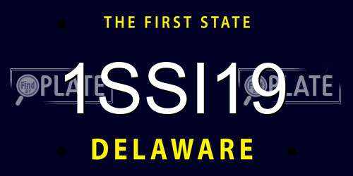 1SSI19 Delaware License Plate