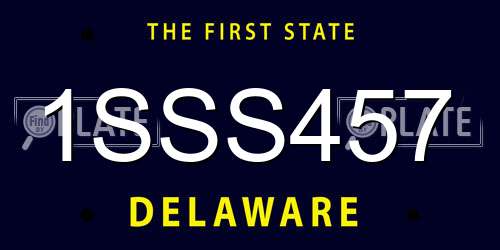 1SSS457 Delaware License Plate