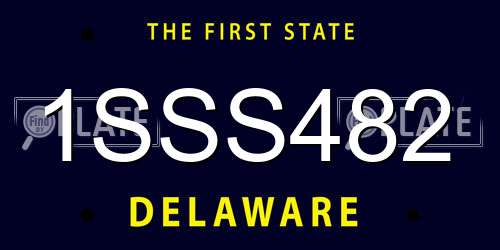 1SSS482 Delaware License Plate