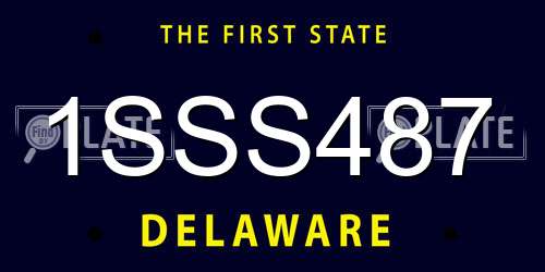 1SSS487 Delaware License Plate
