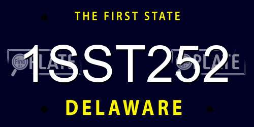1SST252 Delaware License Plate