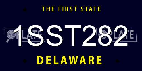1SST282 Delaware License Plate