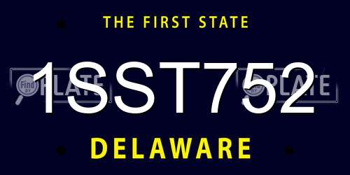 1SST752 Delaware License Plate