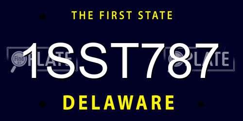 1SST787 Delaware License Plate