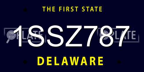 1SSZ787 Delaware License Plate