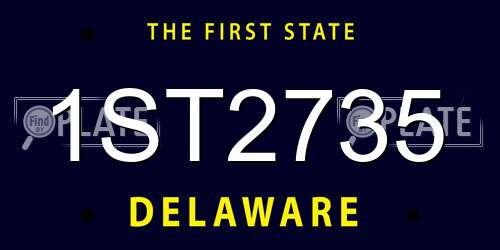 1ST2735 Delaware License Plate