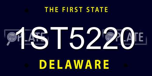 1ST5220 Delaware License Plate