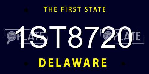 1ST8720 Delaware License Plate