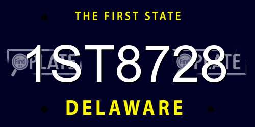 1ST8728 Delaware License Plate