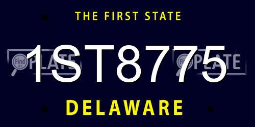 1ST8775 Delaware License Plate