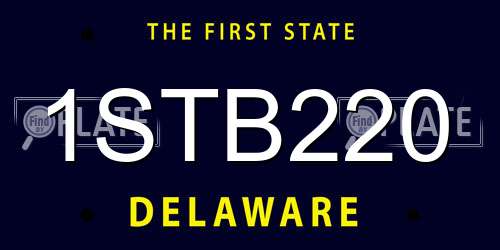 1STB220 Delaware License Plate