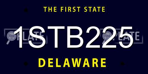 1STB225 Delaware License Plate