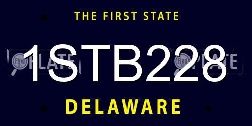 1STB228 Delaware License Plate