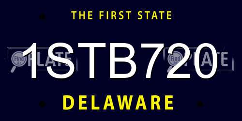 1STB720 Delaware License Plate