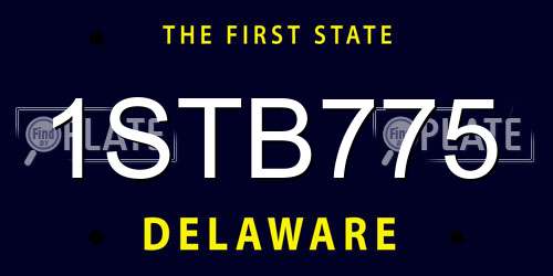 1STB775 Delaware License Plate