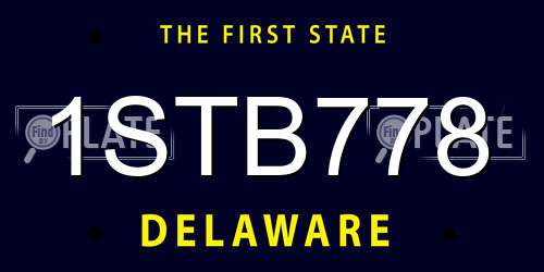 1STB778 Delaware License Plate