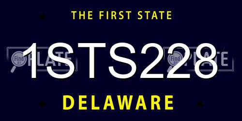 1STS228 Delaware License Plate