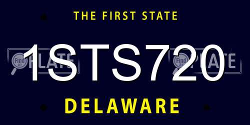 1STS720 Delaware License Plate