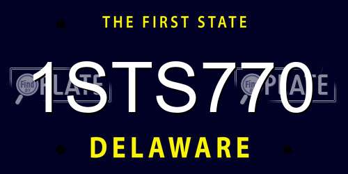 1STS770 Delaware License Plate