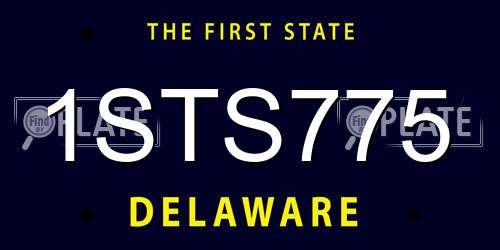 1STS775 Delaware License Plate