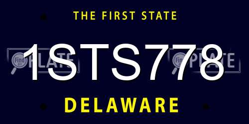 1STS778 Delaware License Plate
