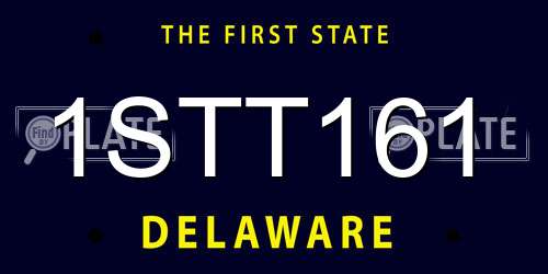 1STT161 Delaware License Plate