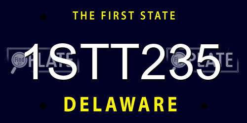 1STT235 Delaware License Plate