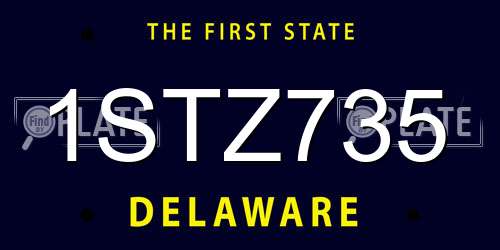 1STZ735 Delaware License Plate