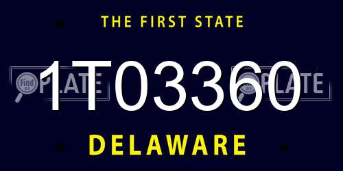 1T03360 Delaware License Plate