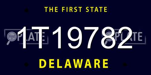 1T19782 Delaware License Plate