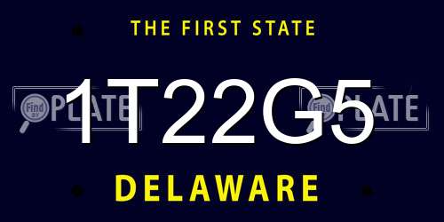 1T22G5 Delaware License Plate