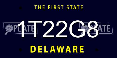 1T22G8 Delaware License Plate