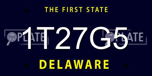 1T27G5 Delaware License Plate